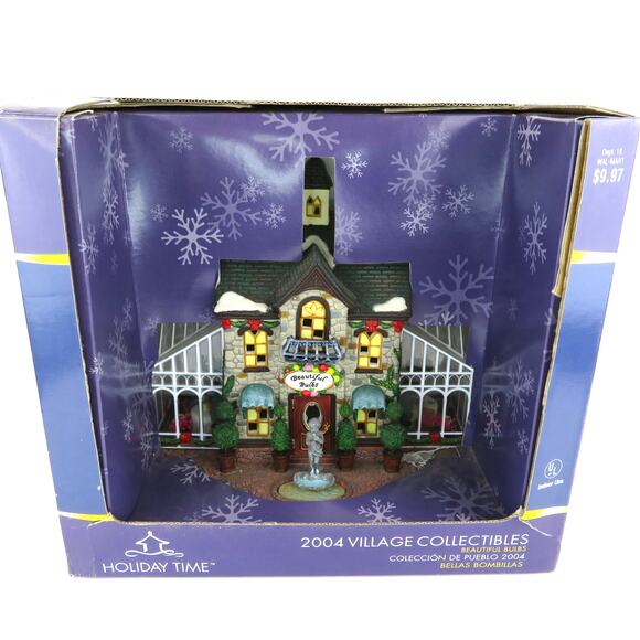 Holiday Time Beautiful Bulbs Porcelain Lighted Village Collectibles House 2004 - Picture 12 of 16